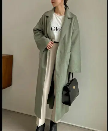그레이 롱 코트 돌먼 슬리브