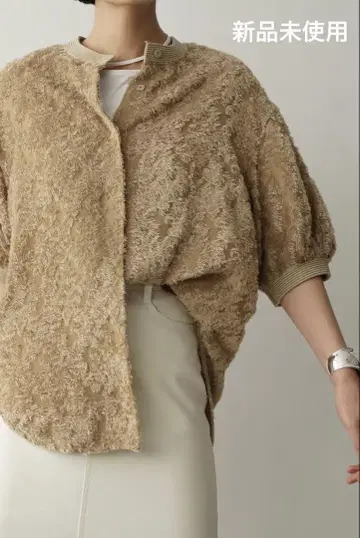 클라네 FRINGE HALF SLEEVE CARDIGAN