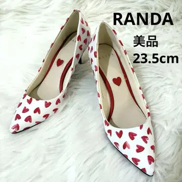새상품급 RANDA 하트 무늬 펌프스 23.5cm