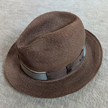 볼사리노 밀짚모자 헴프 중절 브라운 새상품급 L 사이즈 61cm