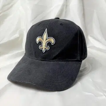 NFL 뉴올리언스 세인트 그레이 브림 자수 로고 6패널 로우 캡