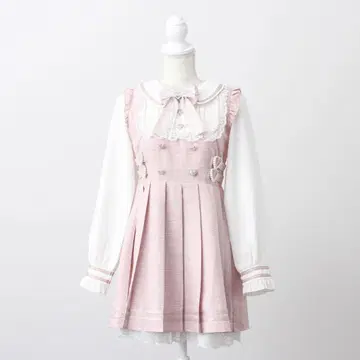 유메텐보 도킹 잔스카풍 원피스 핑크 체크 M