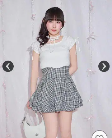 미셸 마카롱 슬림 레그 깅엄 체크 스커트 S (이너 팬츠 포함)