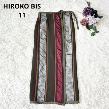 HIROKO BIS 히로코비스 히로코코시노 랩 스커트 이소재 믹스
