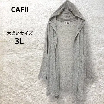 카피 빅 사이즈 린넨 혼방 후드 부착 가디건 3L 7부 소매 냉방병 예방