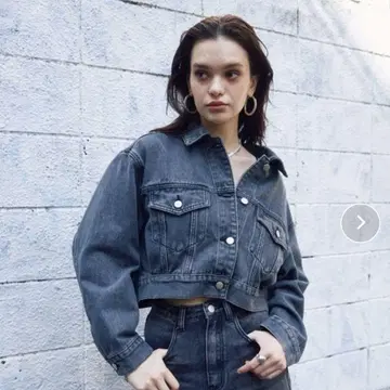 숏 데님 자켓