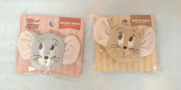톰과 제리 봉제 인형 마스코트 배지 2종 세트 제리 & 태피