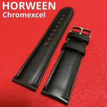 호윈 크롬 엑셀 시계 벨트 밴드 가죽 22mm 블랙