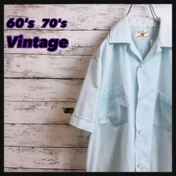 [오픈 카라] B.V.D. 60's70's 빈티지 오픈 카라 단색 셔츠