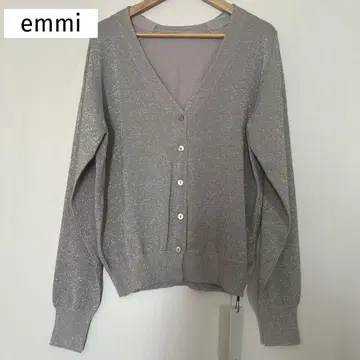 emmi 실버/그레이지 라메 긴팔 가디건
