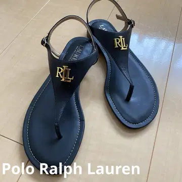 랄프 로렌 블랙 블랙 플립플랍 RLL 로고 새상품급 24cm