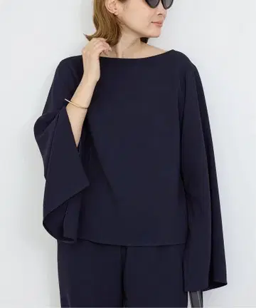 Deuxieme Classe *Sofia 지퍼 슬리브 블라우스 네이비
