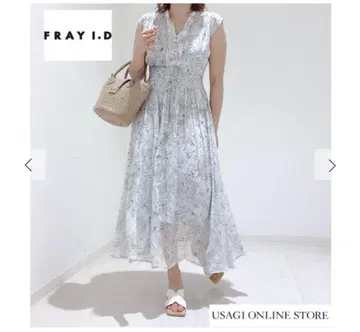 FRAY I.D 라인 아트 쉬폰 원피스 새상품급