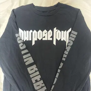 저스틴 비버 purpose 투어 롱 T 컷 티셔츠 프린트
