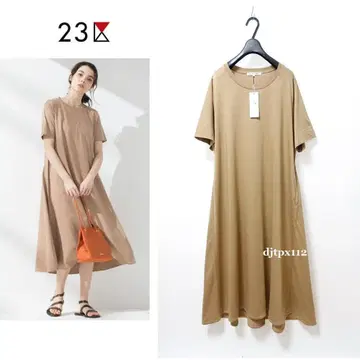 빅 사이즈 48*택 포함 새상품*23구*페일 코튼 플레어 원피스