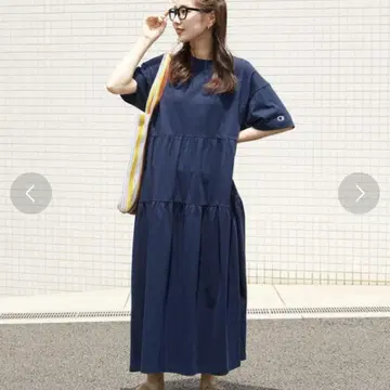 챔피온 별주 티어드 절개 원피스