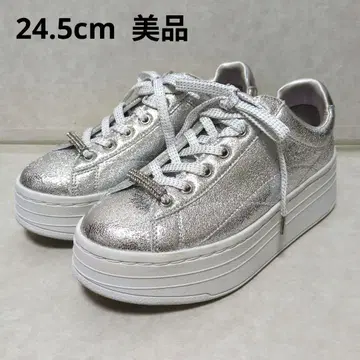 +다이애나 플랫폼 스니커즈 실버 24.5cm 새상품급