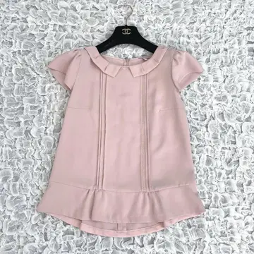 TOCCA 토카 둥근 카라 블라우스 퍼프 슬리브 레이스 더스티 핑크