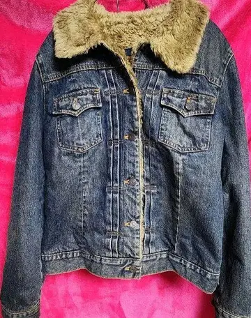 GAP 퍼가 달린 데님 자켓 L 사이즈