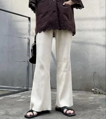 마이너스 3kg 보임/깔끔한 실루엣 리브 팬츠