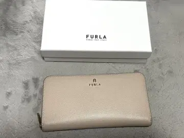 장지갑 새상품급 FURLA 핑크 베이지 라운드
