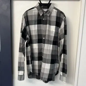 BEAMS XL 플란넬 셔츠 블랙 계열 체크