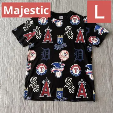 새상품급 MLB 리그 로고 티셔츠 마제스틱/Majestic 야구 L