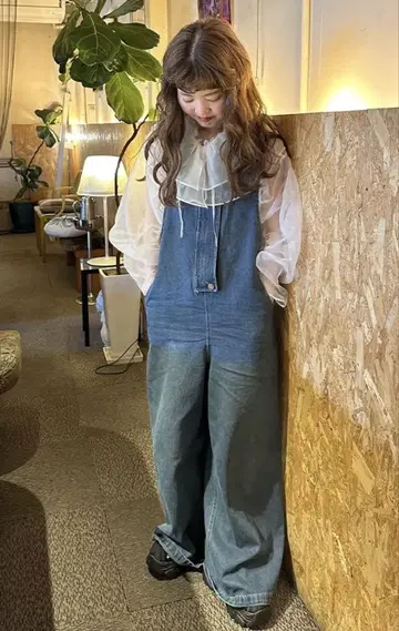 투 버튼 심플 데님 점프 수트 foreur nugu