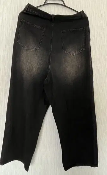 짙은 브라운 와이드 데님 팬츠