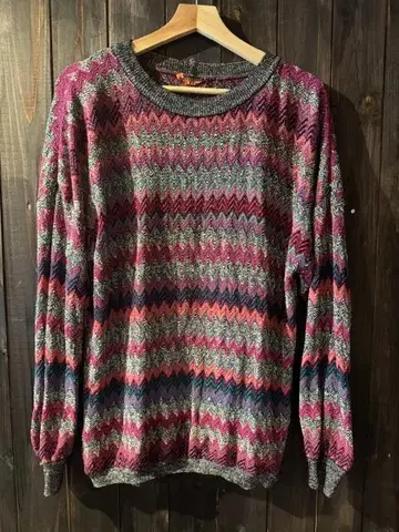 MISSONI 멀티 컬러 보더 지그재그 니트 스웨터