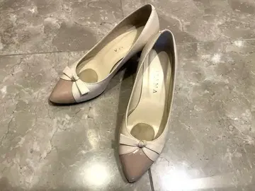 리본 포함 베이지 핑크 펌프스 DIANA 23.5cm