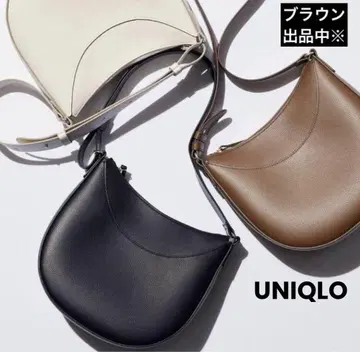 유니클로 가죽 터치 핸들 백 브라운 1회 사용 완판