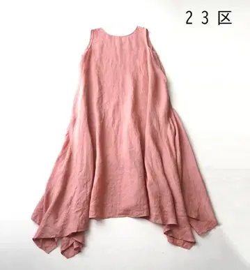 23구 워셔블 린넨 롱 플레어 원피스 A 라인 46