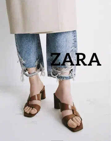 자라 ZARA 샌들 가죽 브라운 사이즈 38