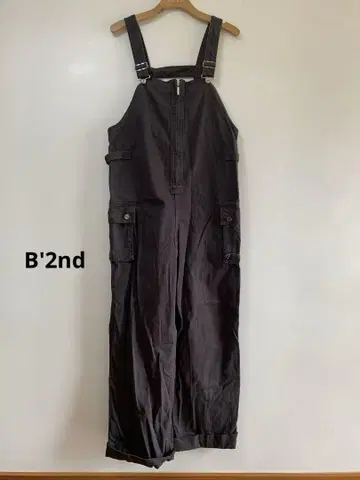 B'2nd 비세컨드 오버롤 다크 그레이 지퍼 데님