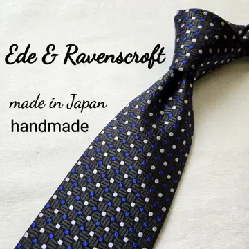새상품급 ede&ravenscroft 넥타이 도트 네이비 핸드메이드