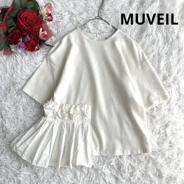 MUVEIL 프릴 티셔츠 참 포함 풀오버