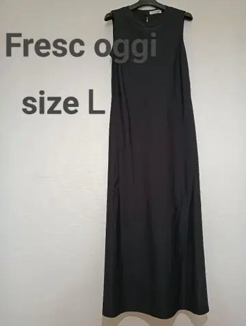 프레스코 Oggi 슬리브리스 롱 원피스 L 블랙
