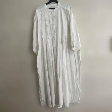 화이트 셔츠 원피스 긴팔 인도산