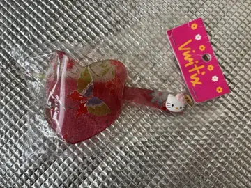 미사용 90년대 헬로키티 헤어콤 일본풍 패턴 클리어