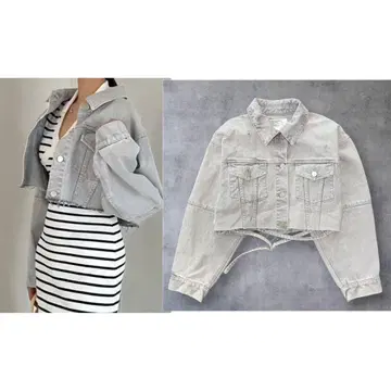 FRAY I.D 프레이 아이디 크롭 데님 자켓 그레이 25SS