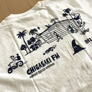 새상품급! 카이가사키 FM 프린트 티셔츠 에보라지 쿠와다 케이스케 사잔