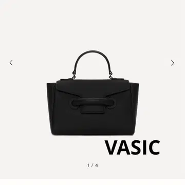 VASIC 블랙 가죽 핸드백 ever mini mini 2way