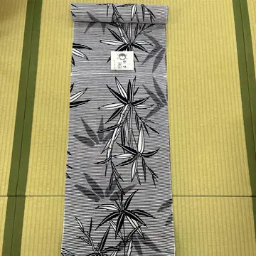죽선 면 명주 유카타 옷감 대나무 패턴 새상품