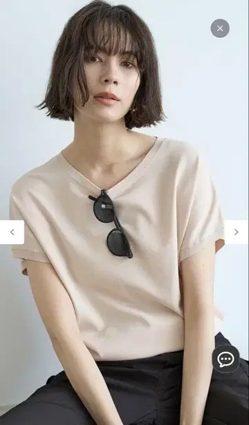 UNFILO 세탁 가능 UV 케어 접촉 냉감 기능 컴팩트 니트 T