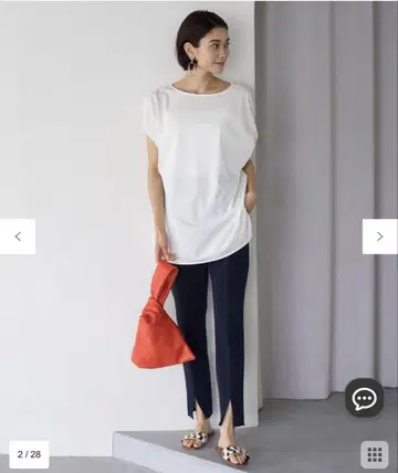 안피로 [세탁 가능/스트레치/주름이 잘 생기지 않음] 프론트 슬릿 팬츠