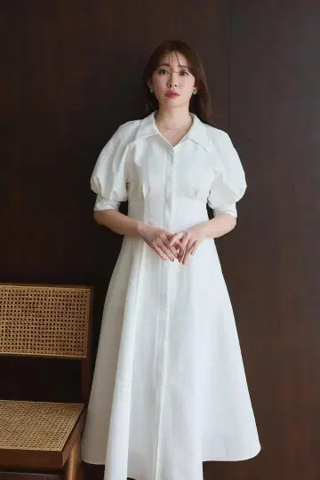헤르리프토 빈체 볼륨 소매 셔츠 드레스