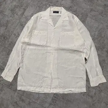 "Ralph Lauren 랄프 로렌 린넨 오픈 카라 셔츠