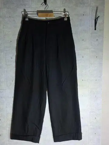 블랙 와이드 팬츠 하이 허리