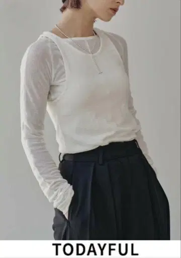 TODAYFUL 레이어드 시어 롱 티셔츠